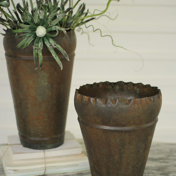 Rusted Metal Planters
