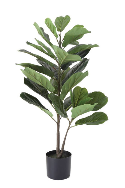 Faux Fiddle Fig Leaf Plant in Pot
